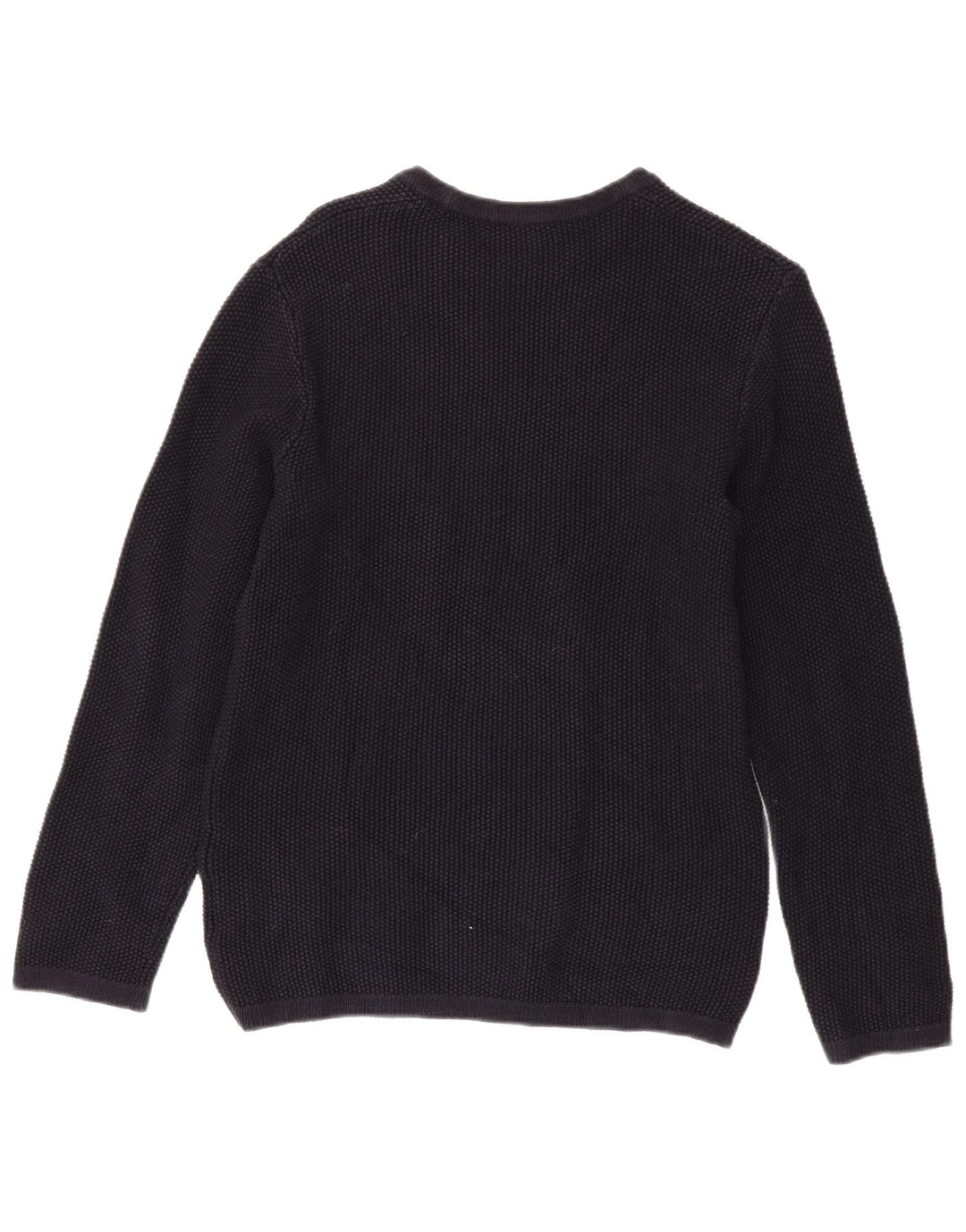 Cos Herren-Pullover mit U-Boot-Ausschnitt, Größe S, marineblaue Baumwolle