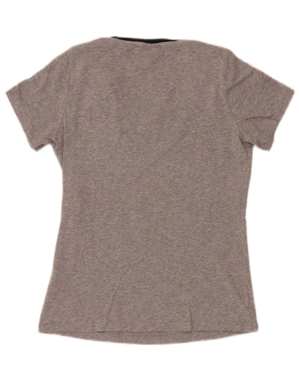 Trussardi Jeans Grafik-T-Shirt-Oberteil für Damen, UK 10, Größe S, Grau, Blumenmuster