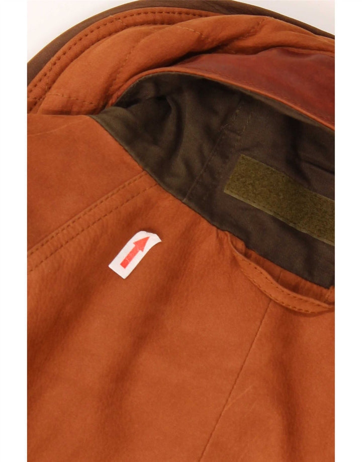 Timberland Herren-Lederjacke mit Kapuze, Größe 40, Braun