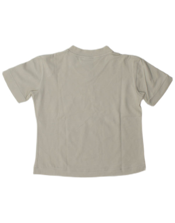 Nike Damen Crop Graphic T-Shirt Top UK 8/10 Small Graue Baumwolle