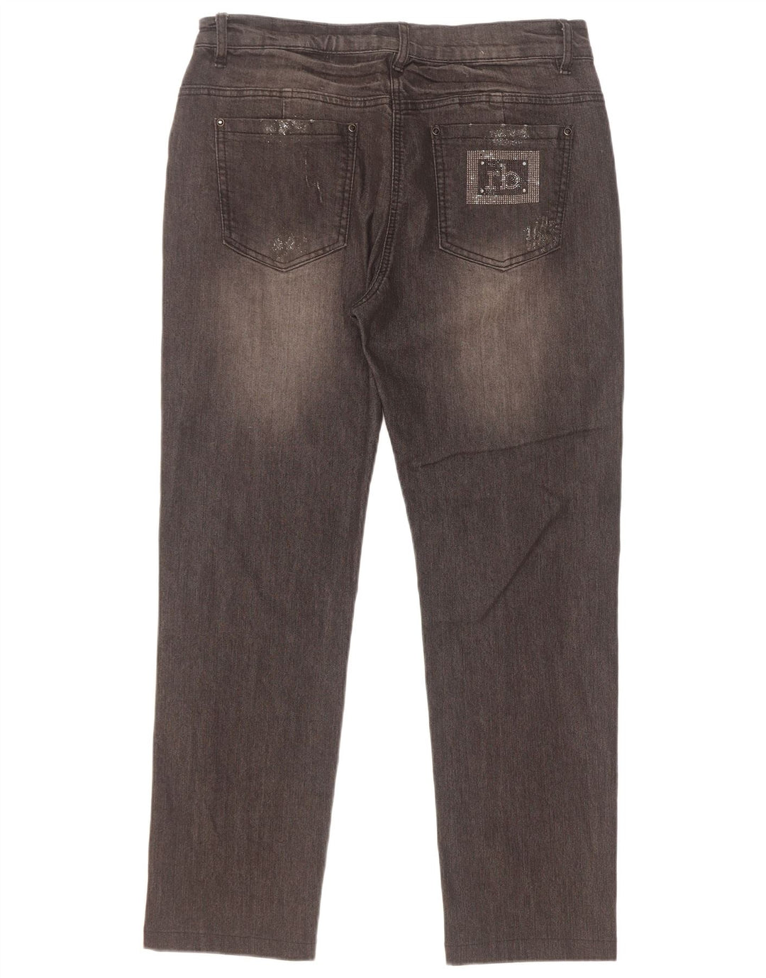 Roccobarocco Damen Straight Jeans W32 L28 Schwarze Baumwolle