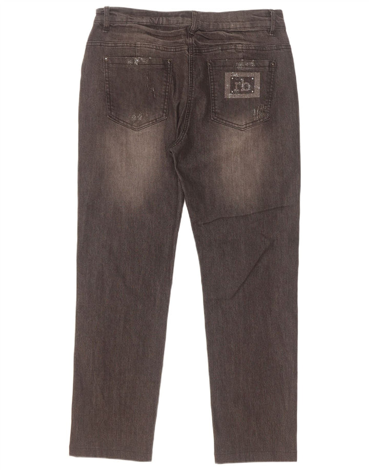 Roccobarocco Damen Straight Jeans W32 L28 Schwarze Baumwolle