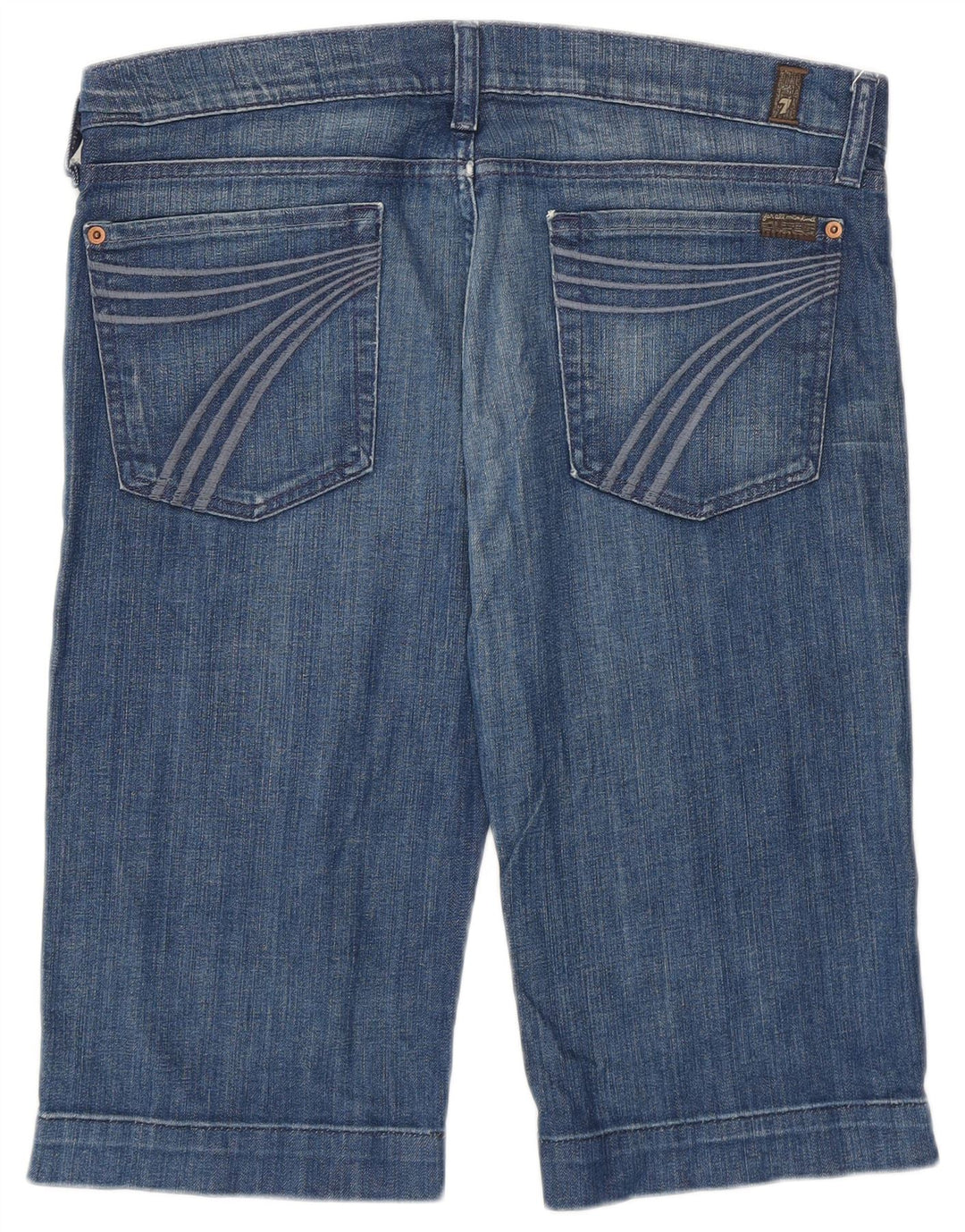 7 For All Mankind Damen Jeansshorts W31 Mittelblaue Baumwolle