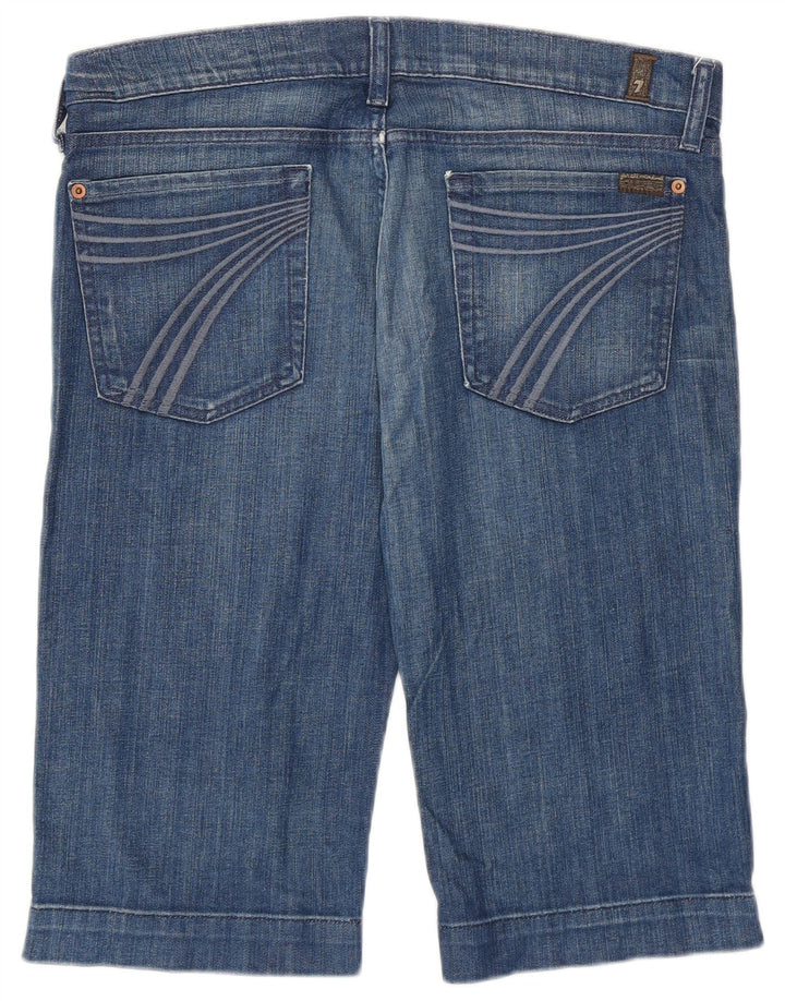 7 For All Mankind Damen Jeansshorts W31 Mittelblaue Baumwolle