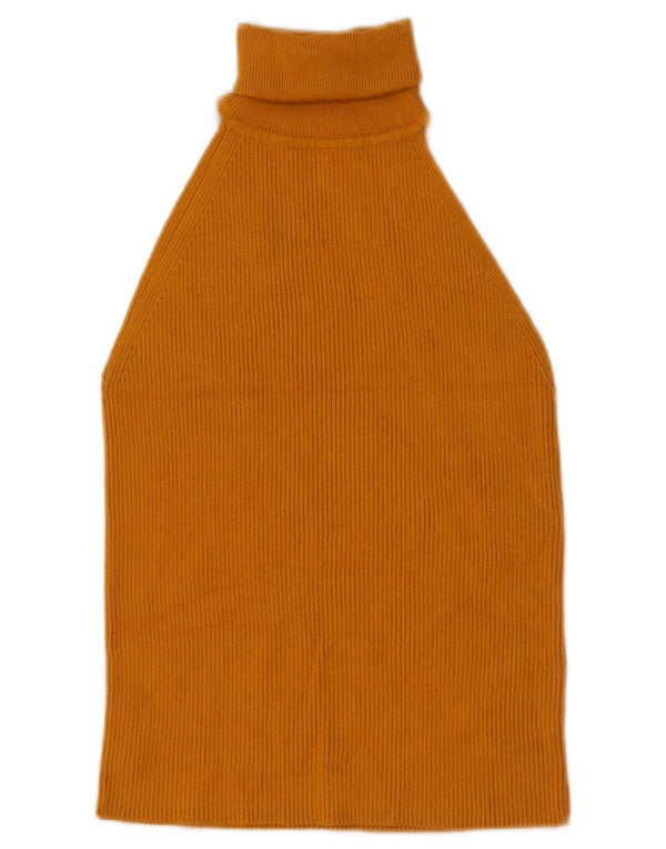 Zara Damen Crop Neckholder Top UK 8 Small Gelb