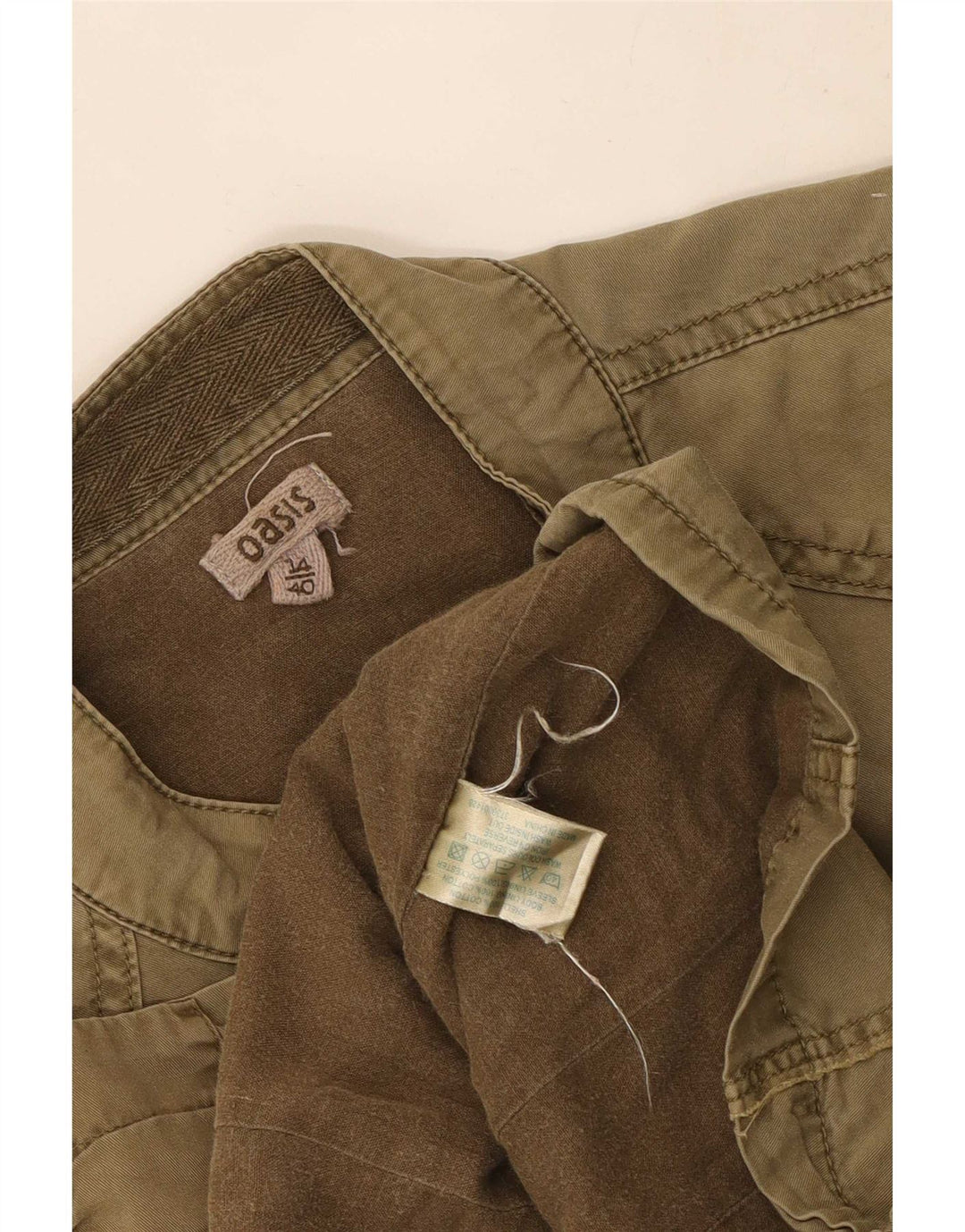 Oasis Womens Utility Jacke UK 14 Medium Khaki Baumwolle
