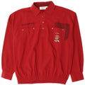 JOHN F GEE Herren-Pullover-Hemd, Größe 41/42, großes rotes Polyester