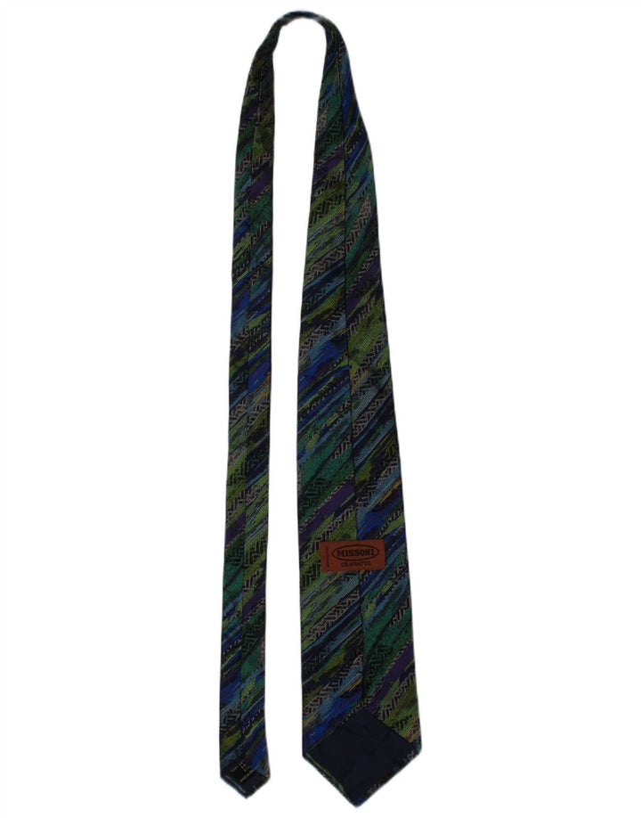 Missoni Herren Cravatte-Krawatte, Einheitsgröße, mehrfarbig, geometrisch, Seide, Designer