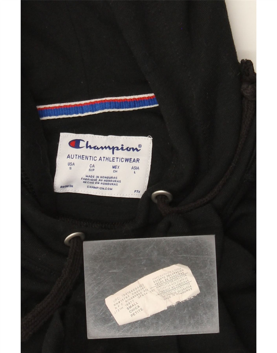 CHAMPION Damen-Kapuzenpullover mit Grafik, Größe S, Schwarz, Polyester