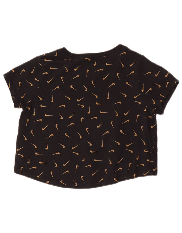 Nike Crop Graphic T-Shirt für Mädchen, 10–11 Jahre, mittelgroß, schwarz gepunktet, Baumwolle