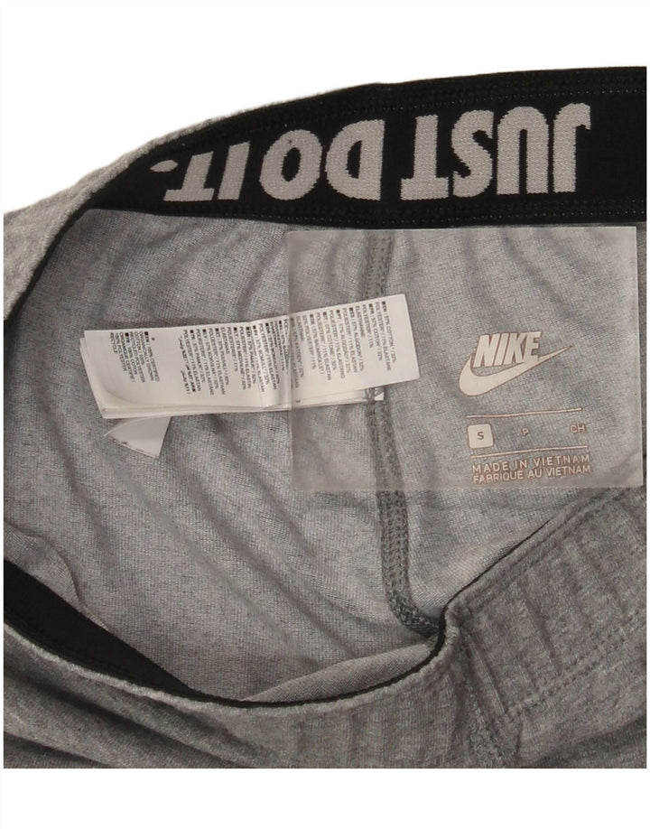 Nike Womens Graphic Leggings UK 8 Small Grau gefleckte Baumwolle