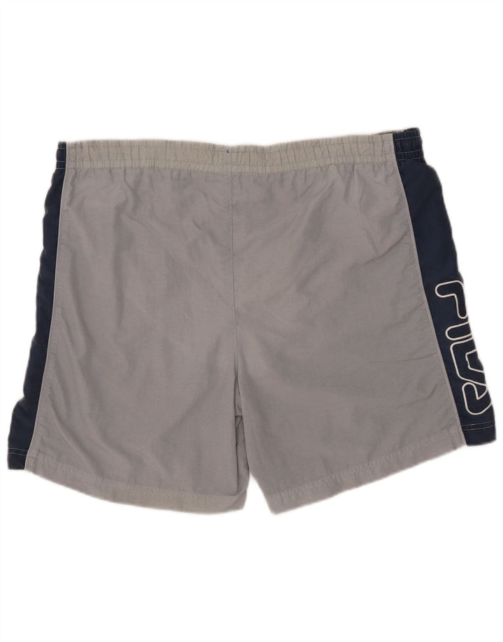 Fila Herren-Sportshorts mit Grafik, groß, Grau, Farbblock