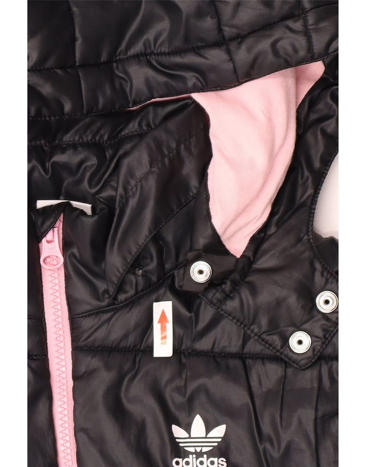 Adidas Mädchen-Kapuzenjacke, gepolstert, 11–12 Jahre, schwarzes Polyester