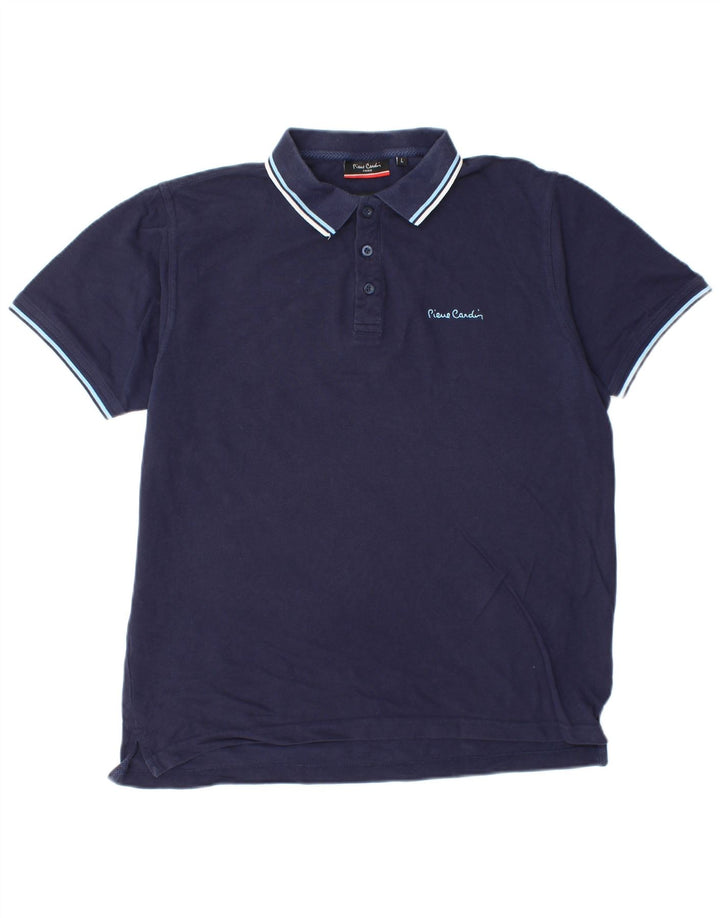PIERRE CARDIN Herren-Poloshirt mit normaler Passform, große marineblaue Baumwolle