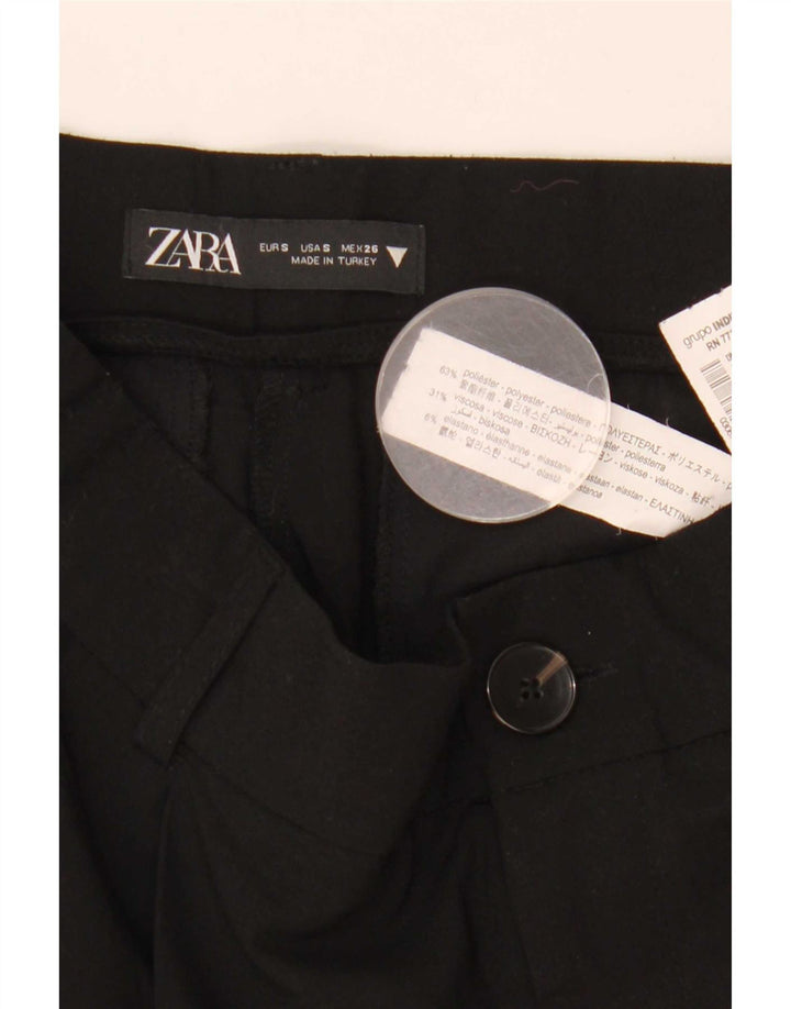 Zara Damen Pegged Chino-Hose, Größe S, W26, L31, Schwarz, Polyester