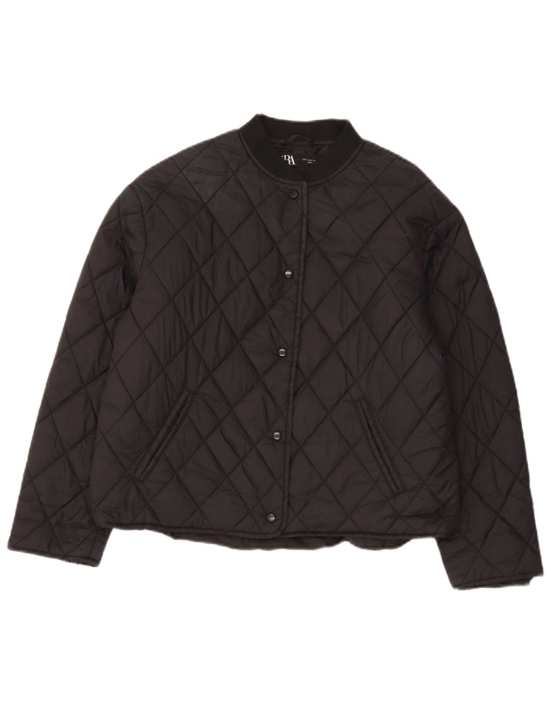 Zara Damen Übergroße Steppjacke UK 10 Small Schwarz