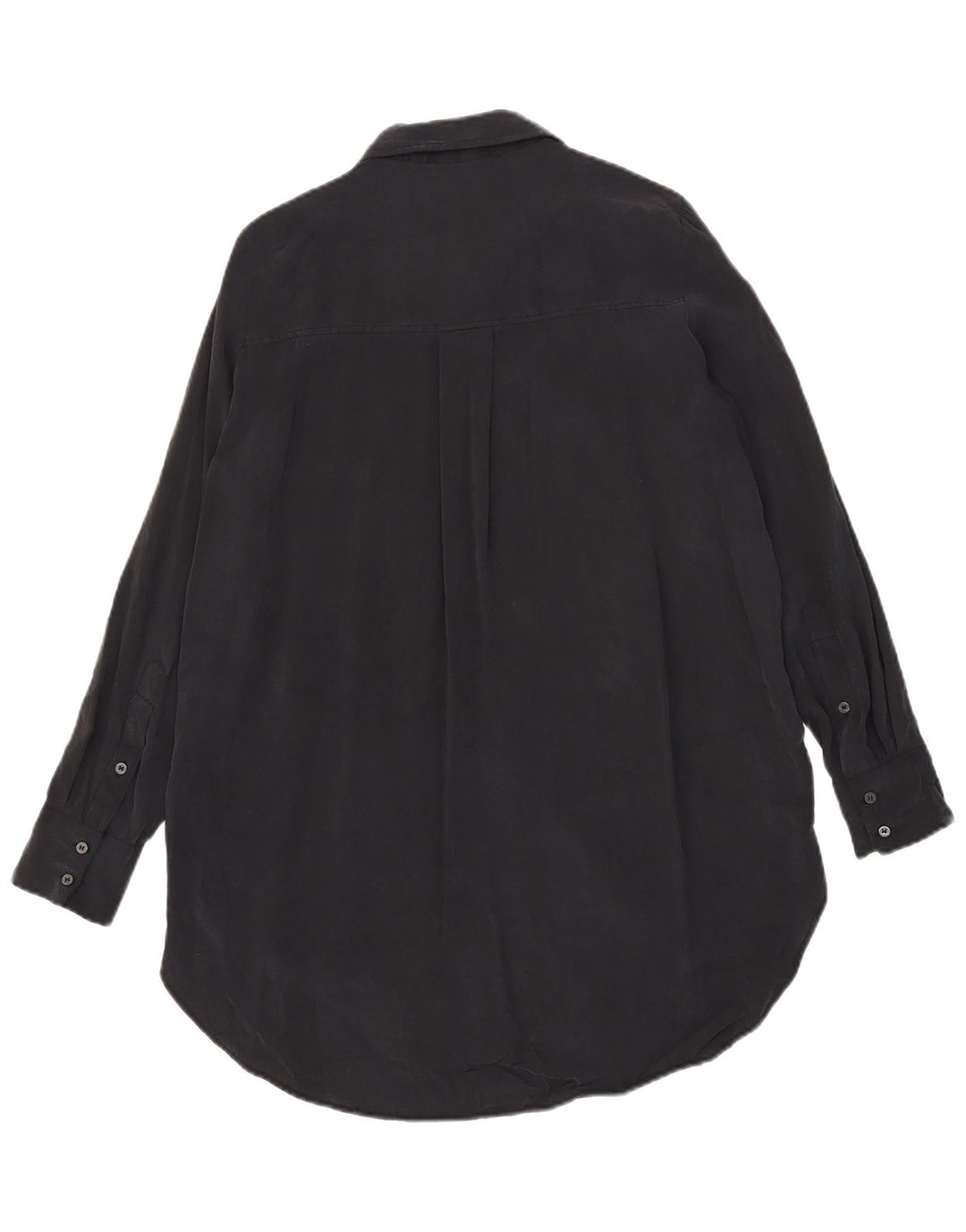 ZARA Damen Hemdkleid UK 14 Medium Schwarz Modal