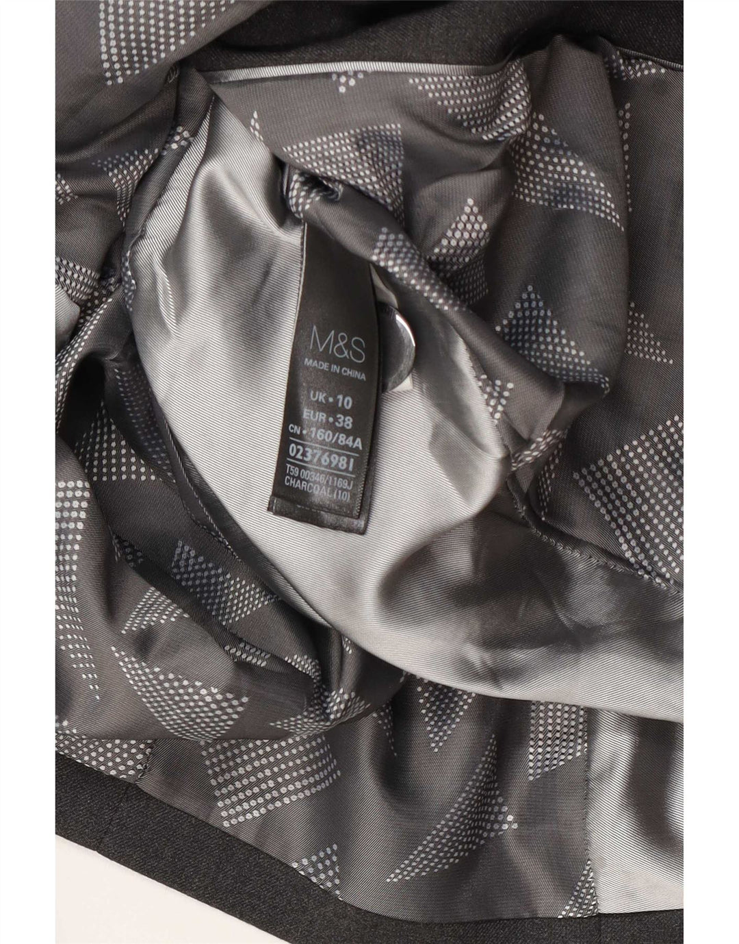 Marks & Spencer Damen-Blazer mit 1 Knopf, Gr. 10, Größe S, Grau, Polyester