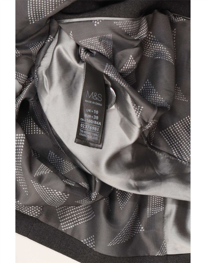 Marks & Spencer Damen-Blazer mit 1 Knopf, Gr. 10, Größe S, Grau, Polyester