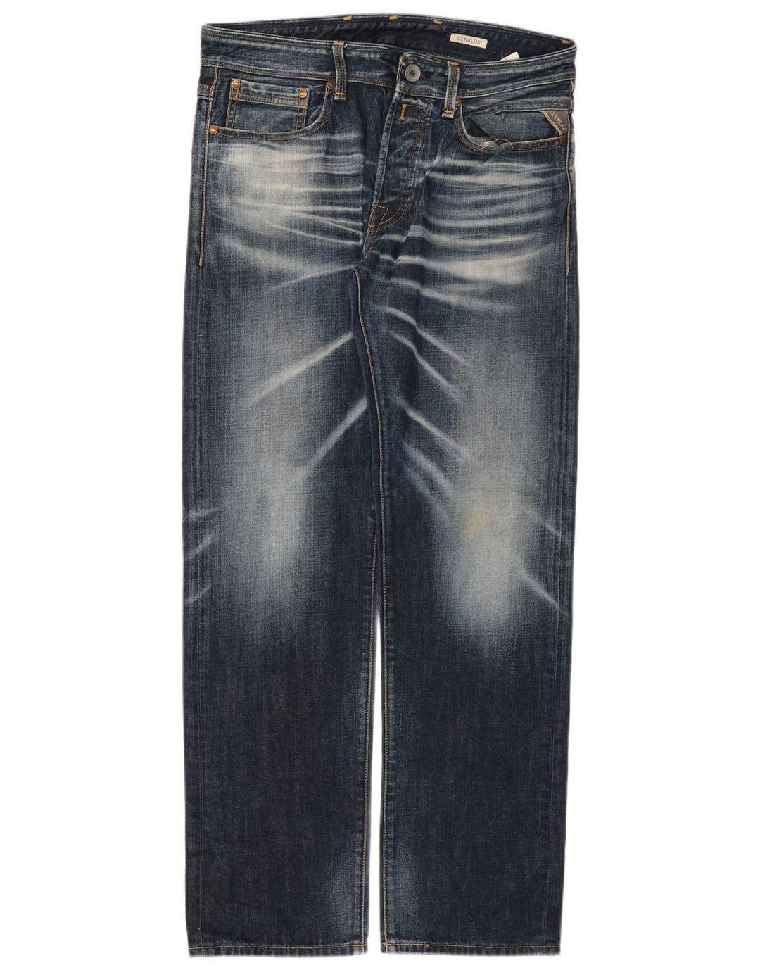 Replay Herren Lenaldo Straight Jeans W33 L32 Blau
