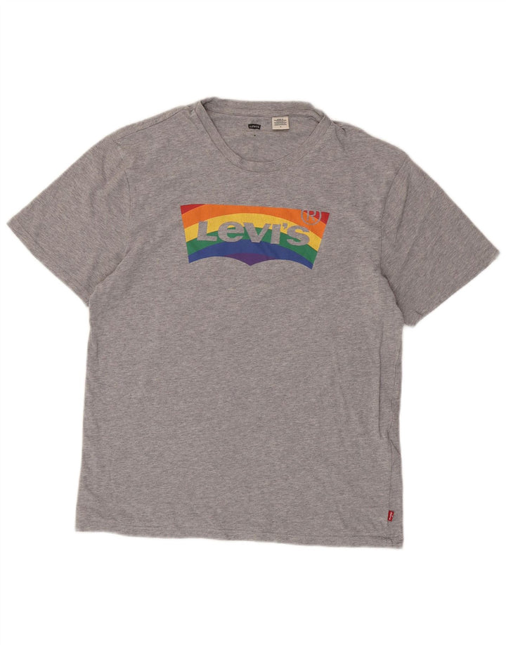 LEVI'S Herren-T-Shirt mit Grafik, mittelgrau gesprenkelte Baumwolle