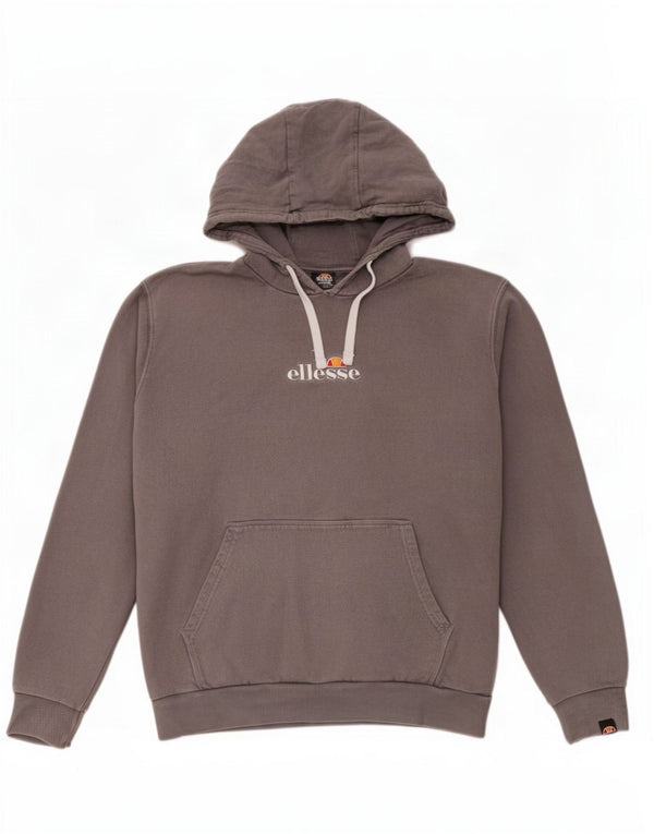 Ellesse Damen Kapuzenpullover UK 14 Mittelgraue Baumwolle