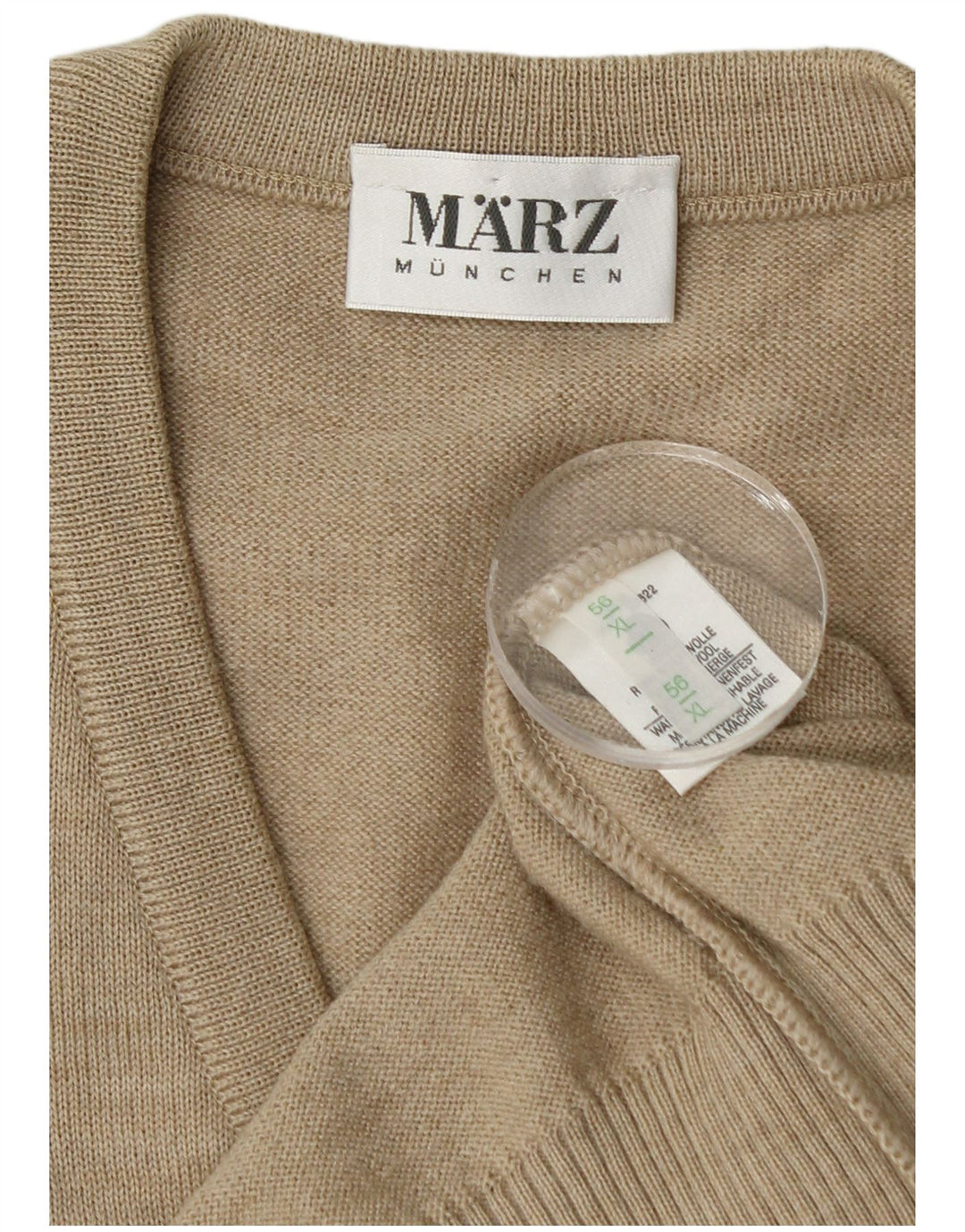 Marz Herren Weste Tank Top EU 56 XL Beige Schurwolle
