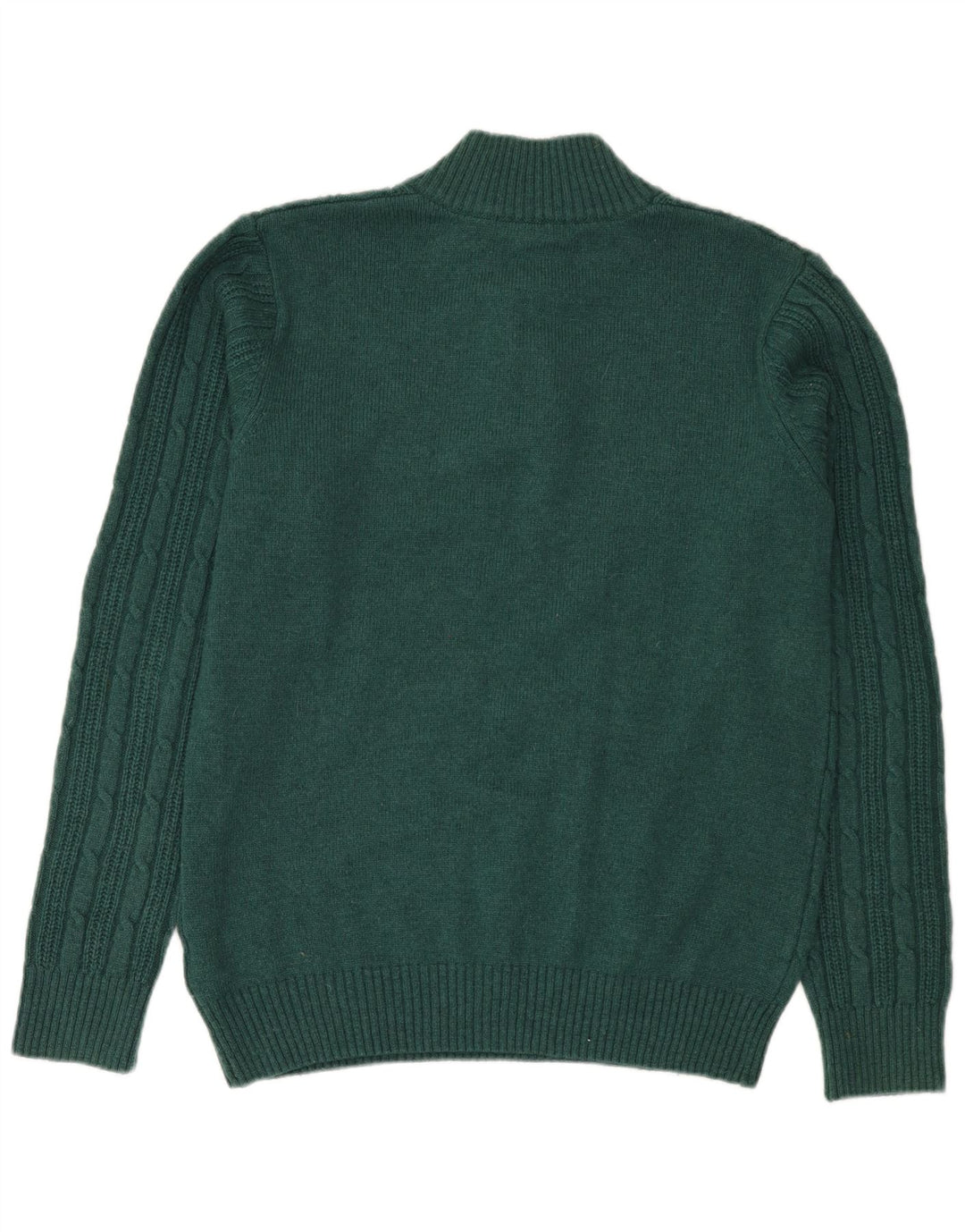 Crew Clothing Herren-Pullover mit Knopfkragen, mittelgrünes Nylon