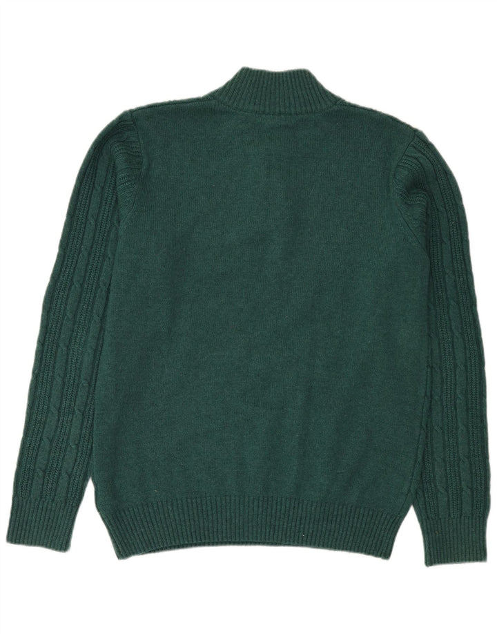 Crew Clothing Herren-Pullover mit Knopfkragen, mittelgrünes Nylon