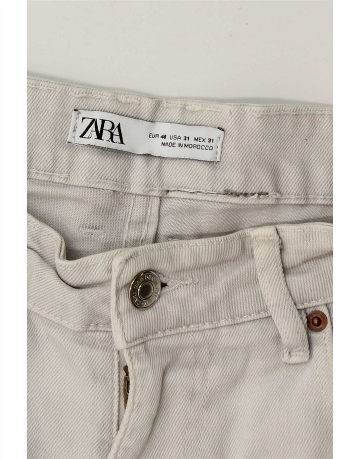 Zara Herren Jeansshorts EU 40 Medium W30 Beige Baumwolle
