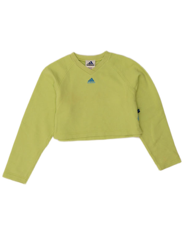 Adidas Crop Sweatshirt für Mädchen, 11–12 Jahre, grüne Baumwolle