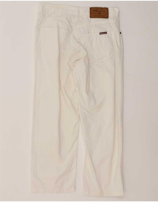 Marlboro Classics Gerade Freizeithose für Damen, W34, L25, weiße Baumwolle
