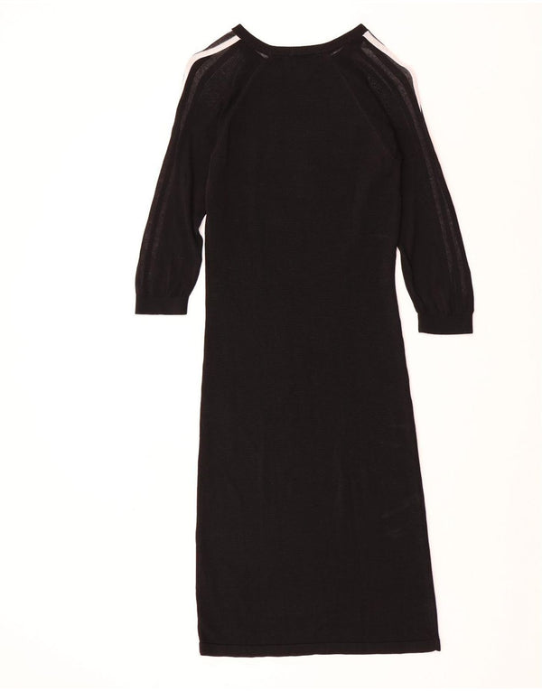 ADIDAS Damen-Pulloverkleid mit 3/4-Ärmeln, UK 14, Mittelschwarz, Viskose