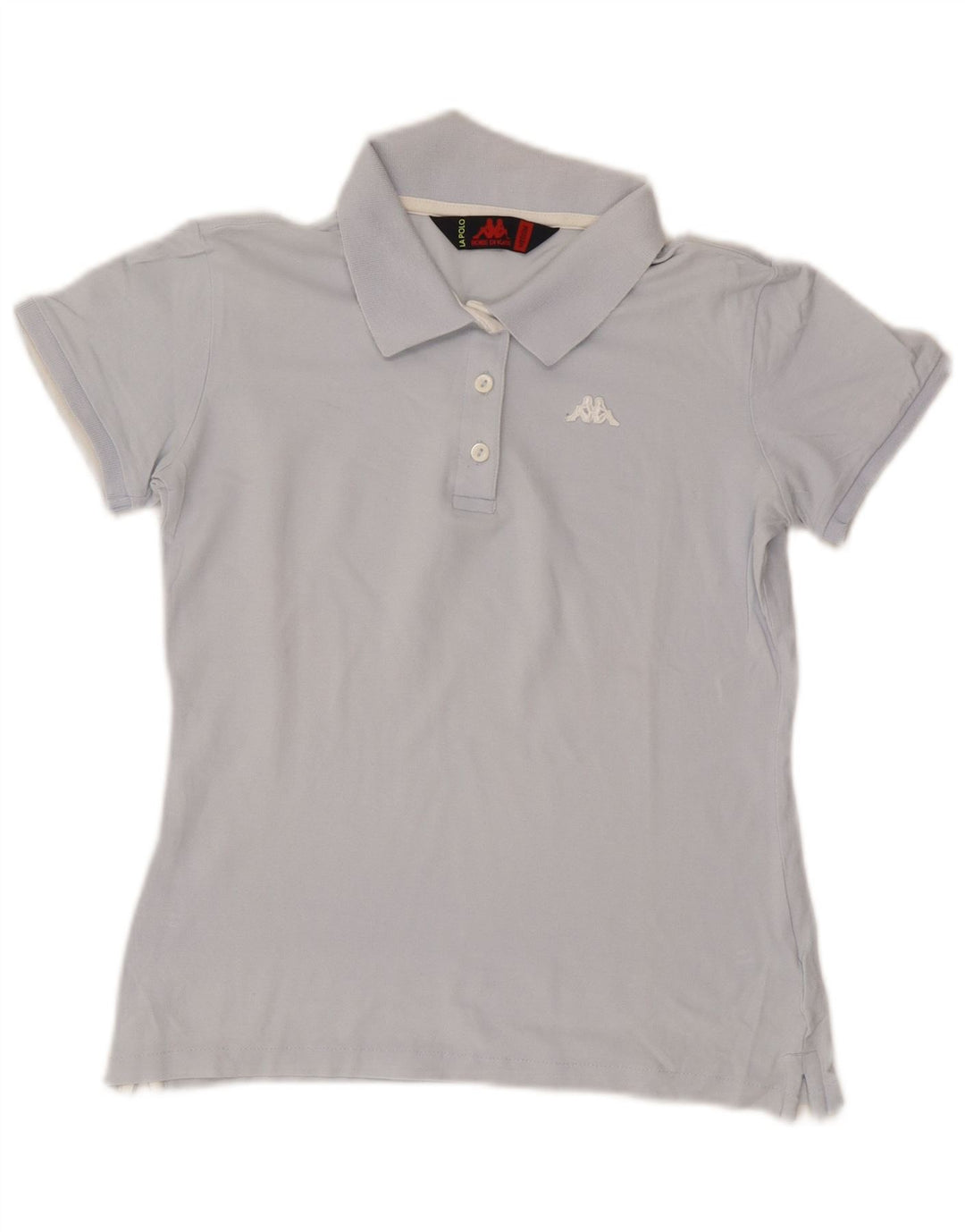 Kappa Damen Poloshirt UK 12 Mittelblaue Baumwolle