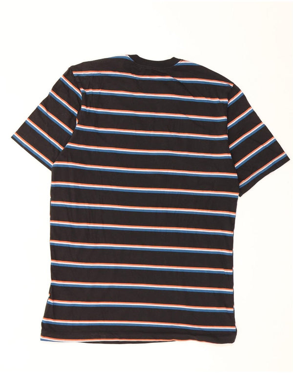 Nike Herren T-Shirt Top Medium Schwarz Gestreifte Baumwolle