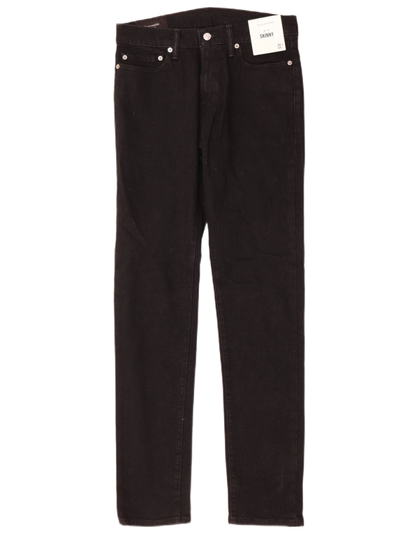 Abercrombie & Fitch Herren Skinny Jeans W30 L34 Schwarze Baumwolle