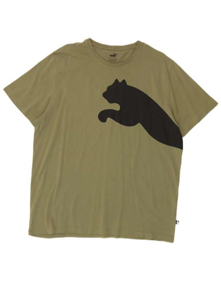 Puma Herren Grafik T-Shirt Top XL Khaki