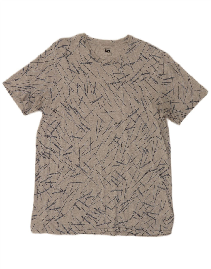 Lee Herren-T-Shirt-Oberteil, klein, grau gestreift, Baumwolle