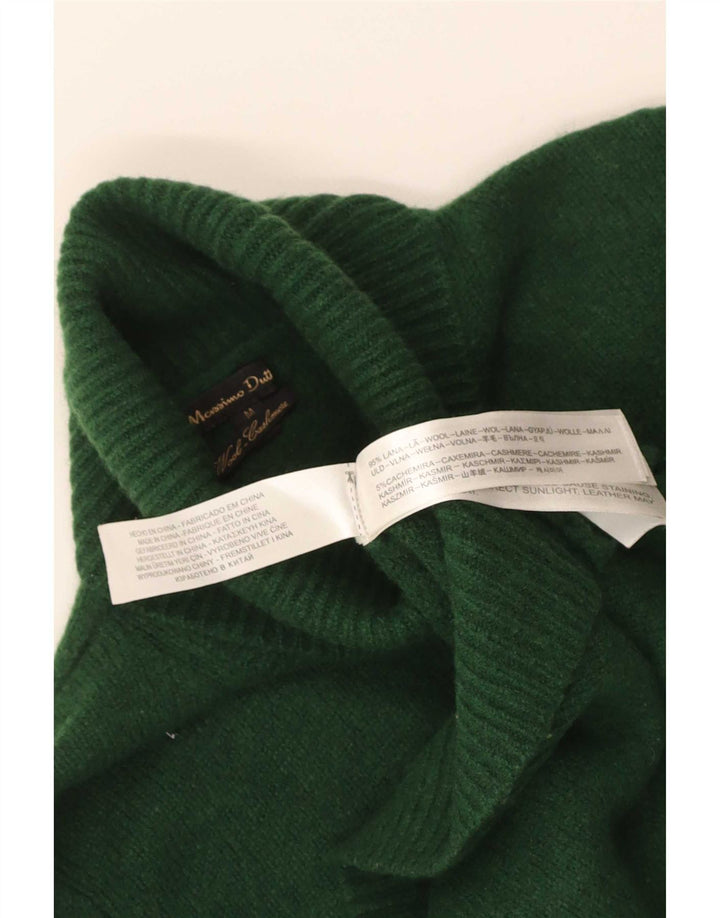 Massimo Dutti Damen Crop Rollkragenpullover Pullover UK 12 Mittelgrüne Wolle