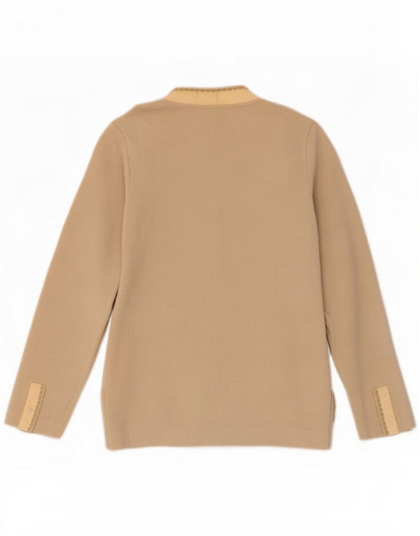 Luisa Spagnoli Womens Cardigan Sweater UK 12 Medium Beige Colourblock