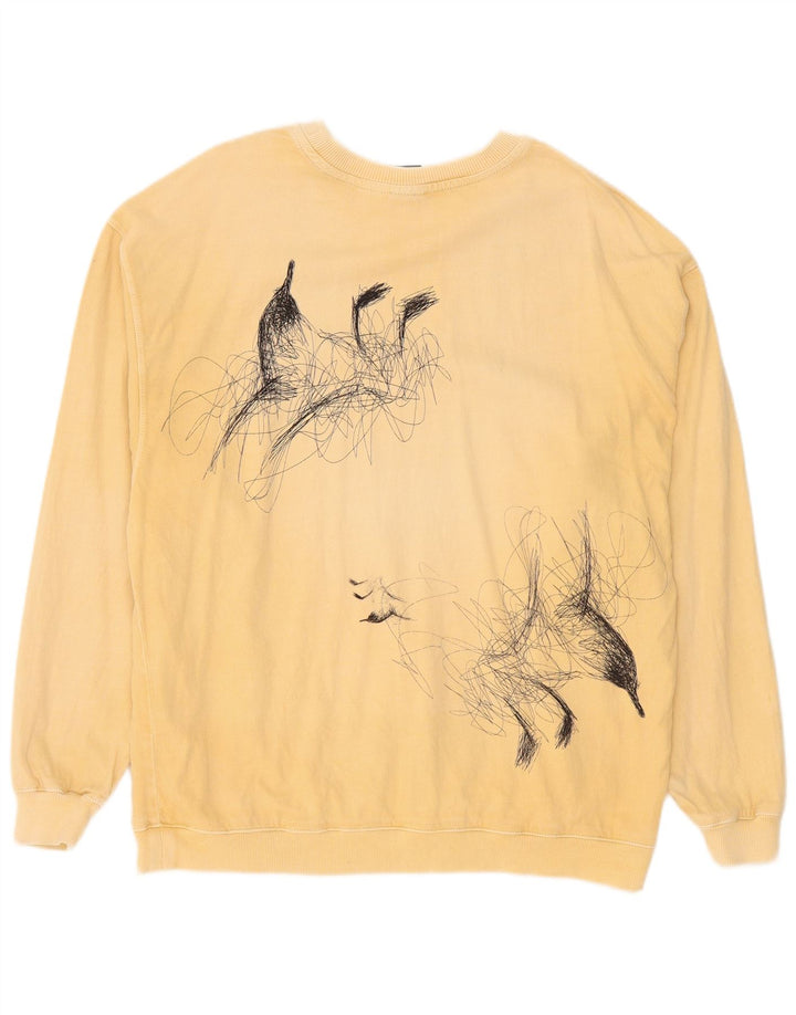 Zara Herren-Sweatshirt mit Grafik, mittelbeige Baumwolle