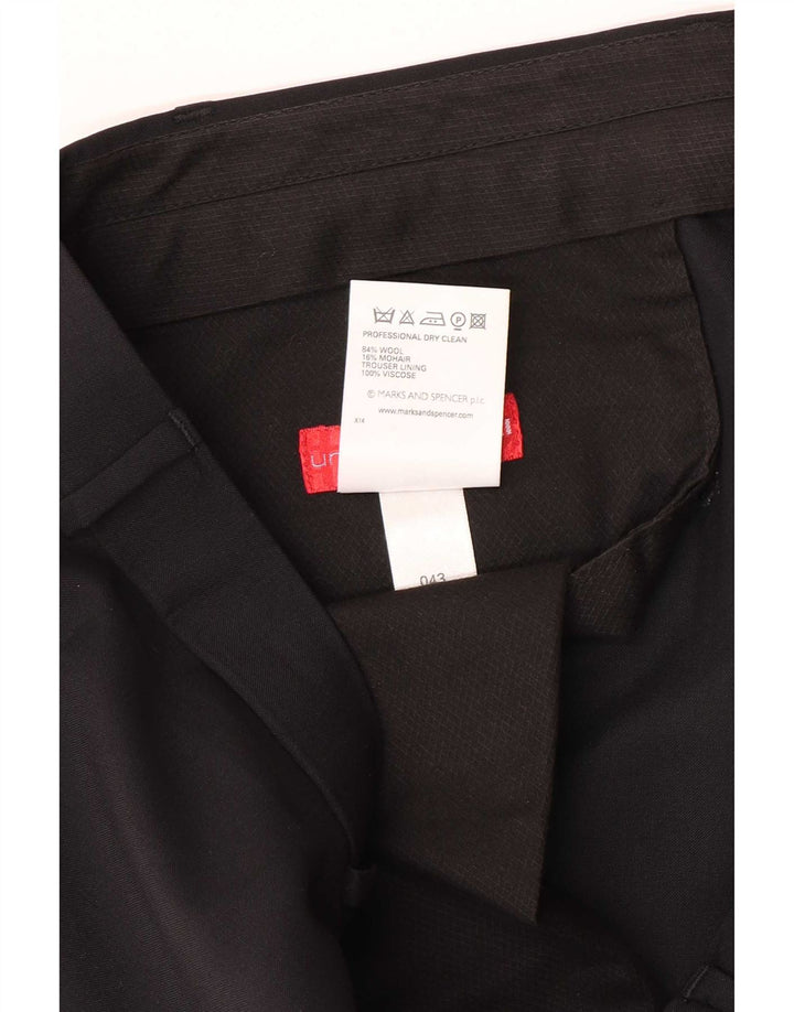 Gerade Herren-Anzughose von Marks & Spencer, W40, L31, schwarze Wolle