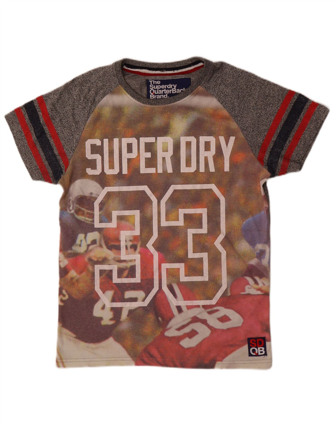 Superdry Herren Grafik-T-Shirt-Oberteil aus mittelgrauer Baumwolle