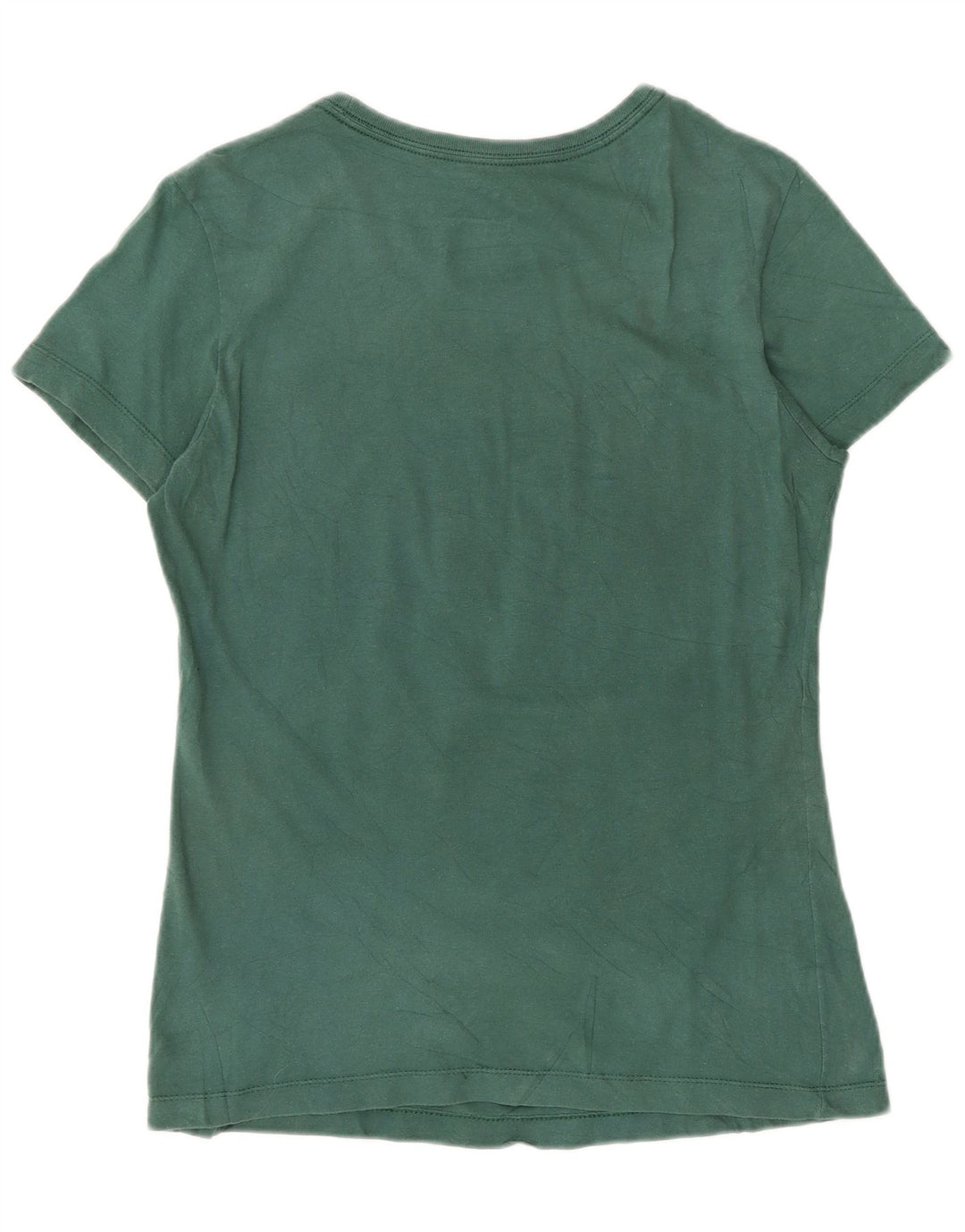 Nike Damen Slim Fit Graphic T-Shirt Top UK 12 Mittelgrüne Baumwolle