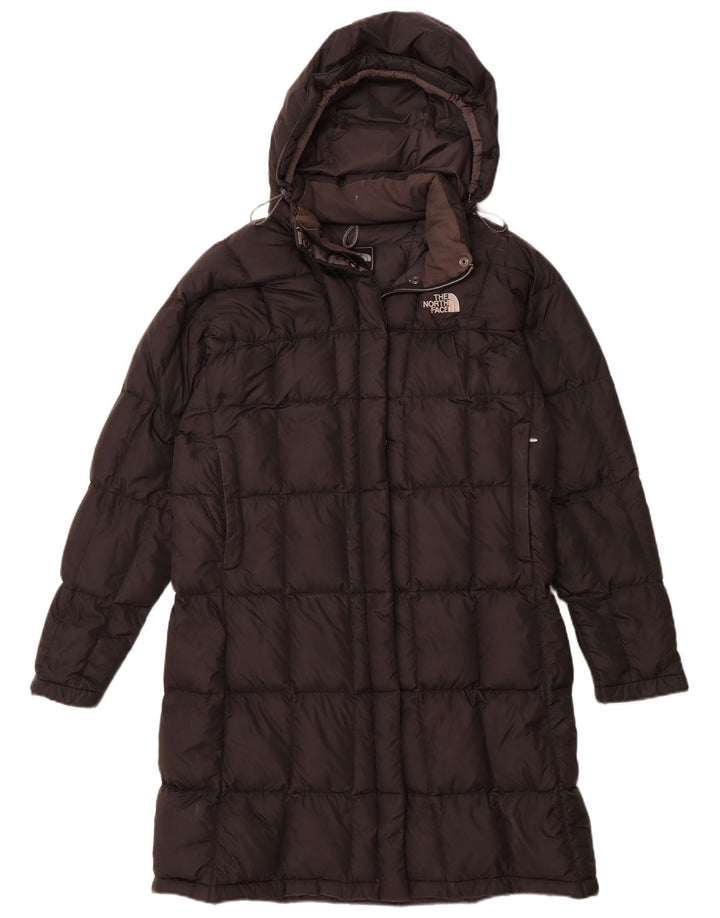THE NORTH FACE Wattierter Damenmantel mit Kapuze, UK 40, großes schwarzes Nylon