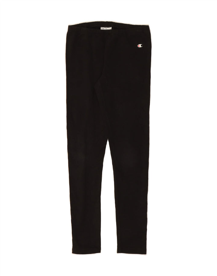 CHAMPION Girls Leggings 13-14 Years XL Black Vintage Champion and Second-Hand Champion from Messina Hembry 
