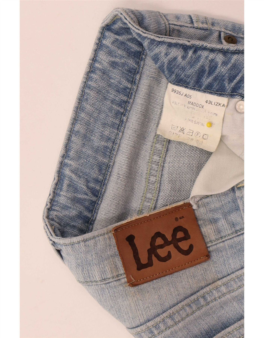 Lee Damen Maddox Slim Jeans W28 L33 Blaue Baumwolle