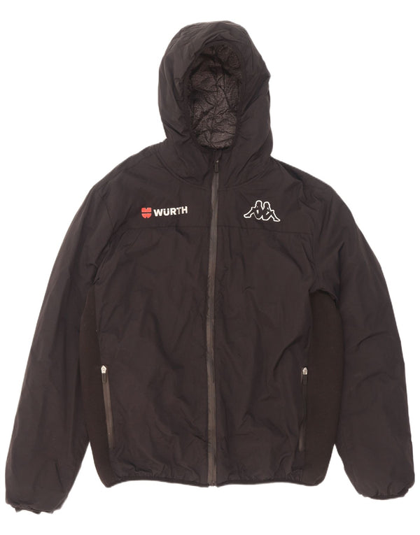 Kappa Herren-Jacke mit Kapuze, gepolstert, UK 44, 2XL, Schwarz, Polyamid
