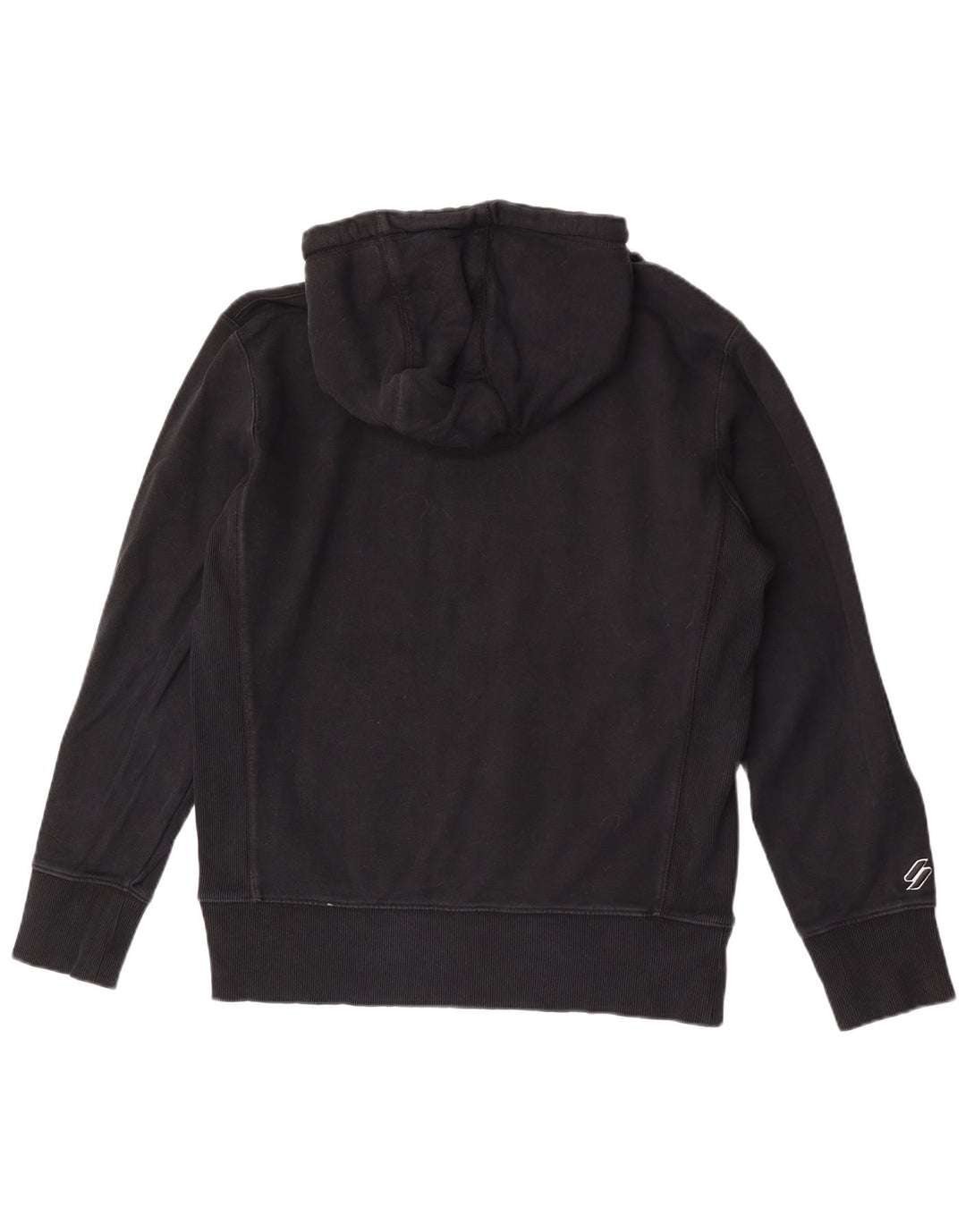 Superdry Herren-Kapuzenpullover aus mittelschwarzer Baumwolle