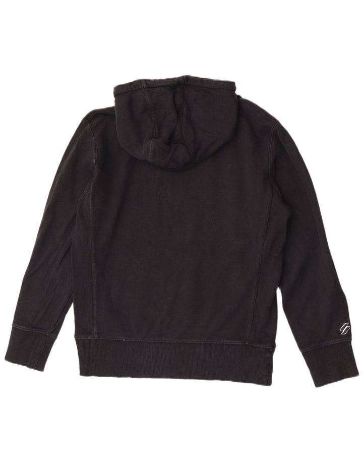 Superdry Herren-Kapuzenpullover aus mittelschwarzer Baumwolle